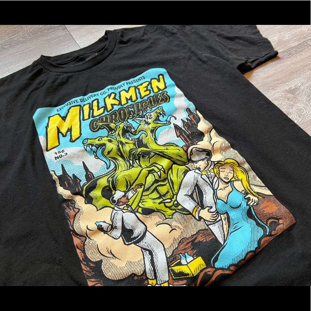 DOLLS KILL || EXCLUSIVE DELIVERY || ‘Milkman Chronicles’ Graphic TShirt | Medium - Picture 1 of 11